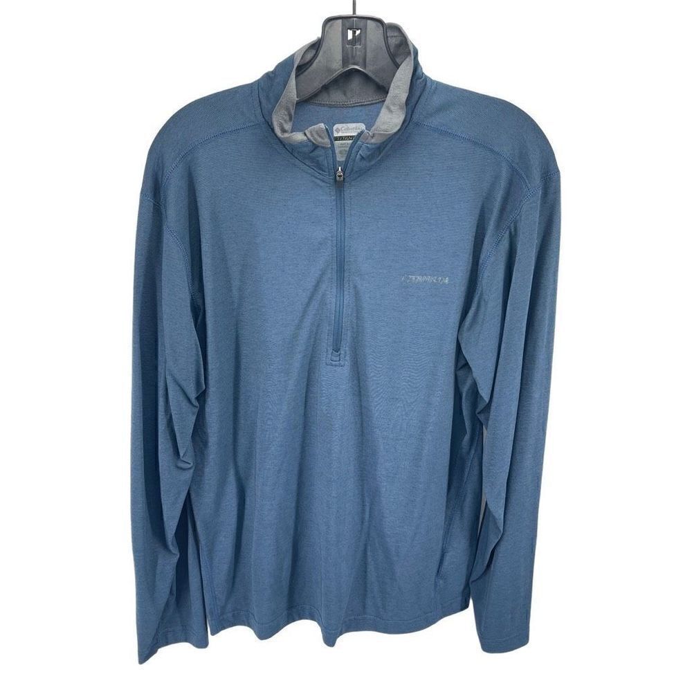 Columbia Mens Pullover Sweatshirt Half Zip Long Sleeve Navy Blue Size Small